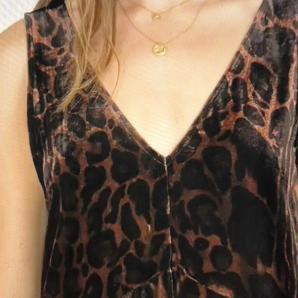 Leopard Print Velvet Johnny Was Jumpsuit // Great for Cat Halloween Costume!